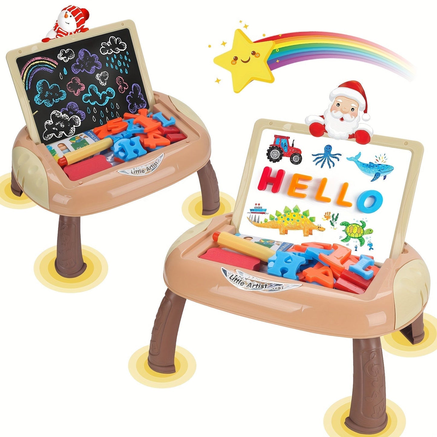 Pizarra Reversible Negra y Blanca para Niños con Accesorios