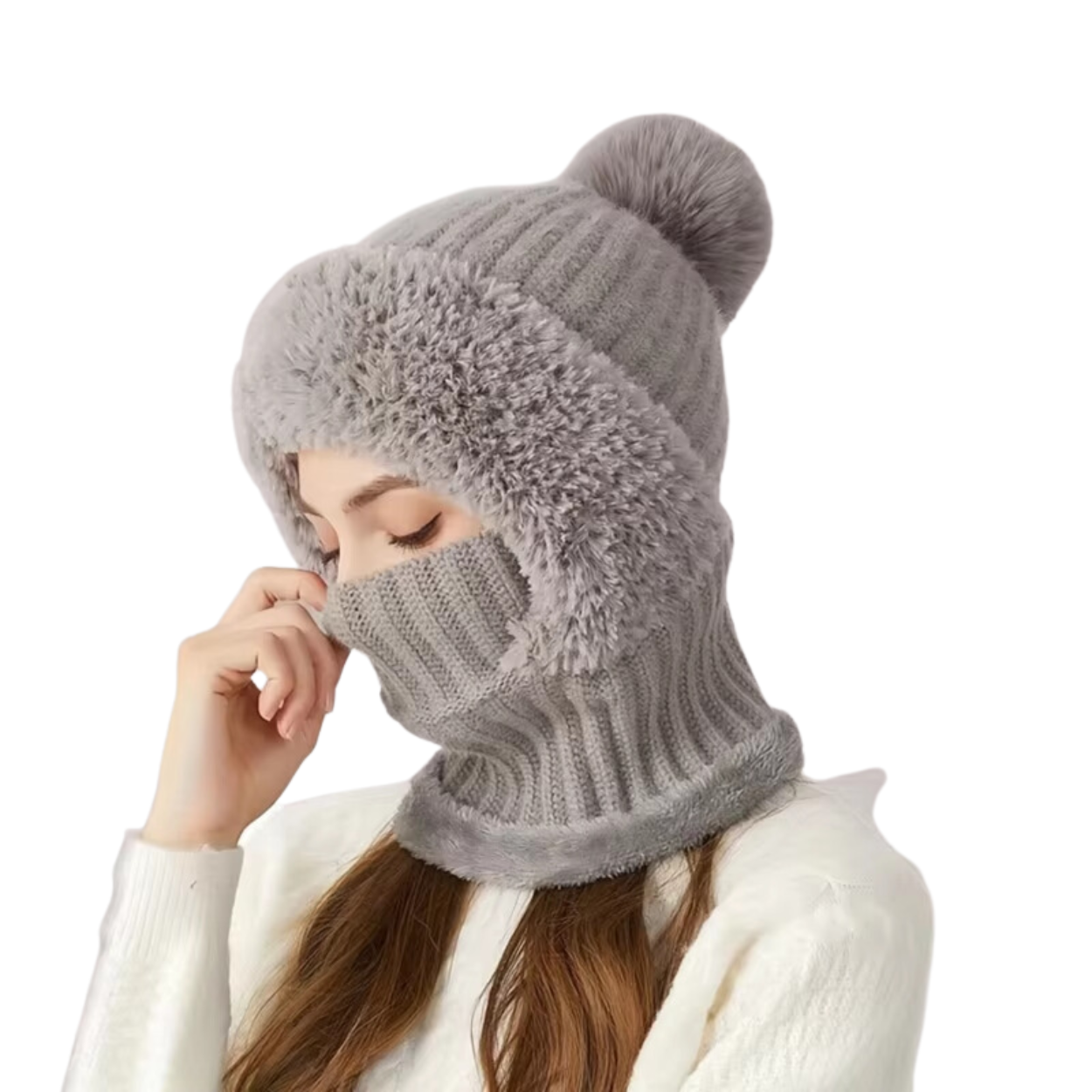 Pasamontañas suave de terciopelo para mujer