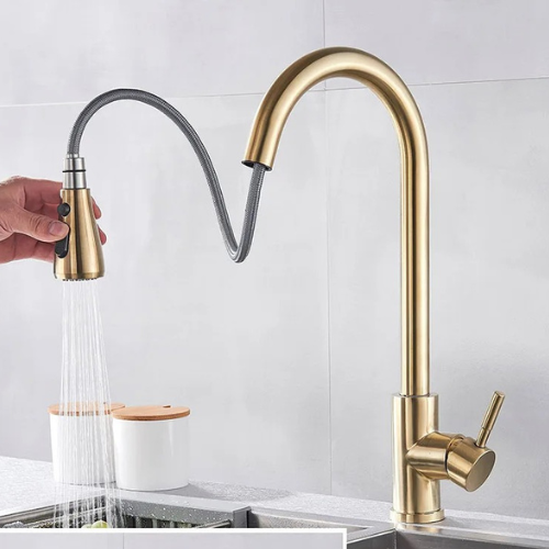 Grifo de cocina con ducha extraíble ajustable