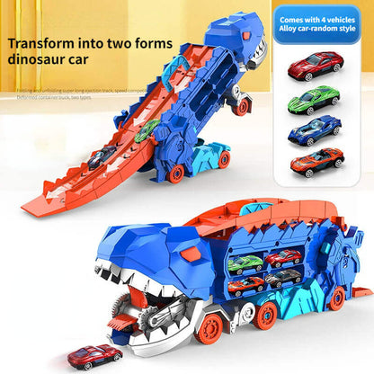 Camion jouet transport de dinosaures avec circuits de course