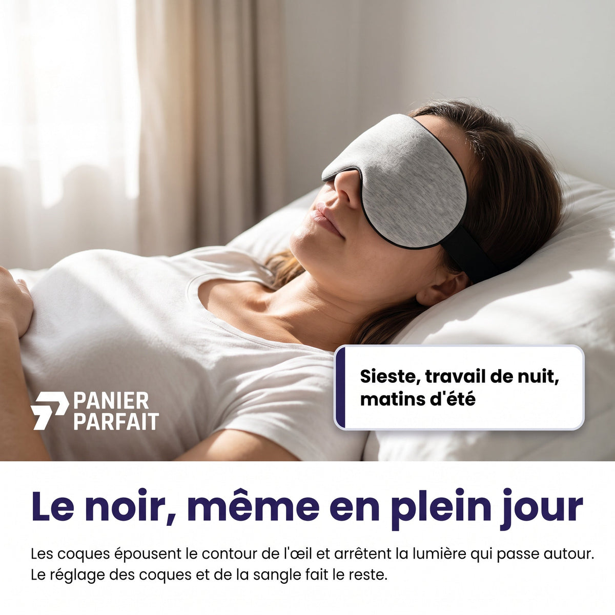 Masque de sommeil ajustable sans pression oculaire