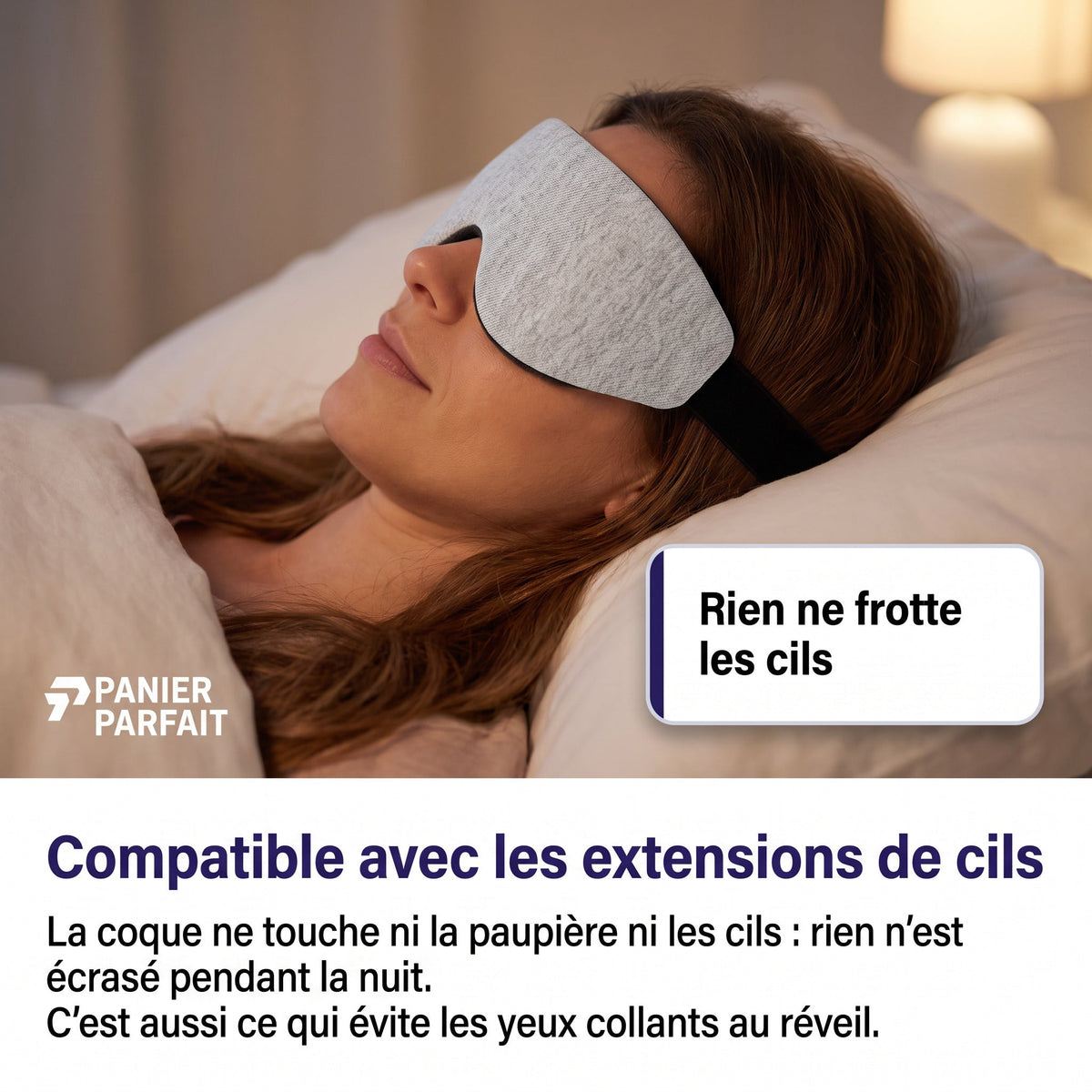 Masque de sommeil ajustable sans pression oculaire