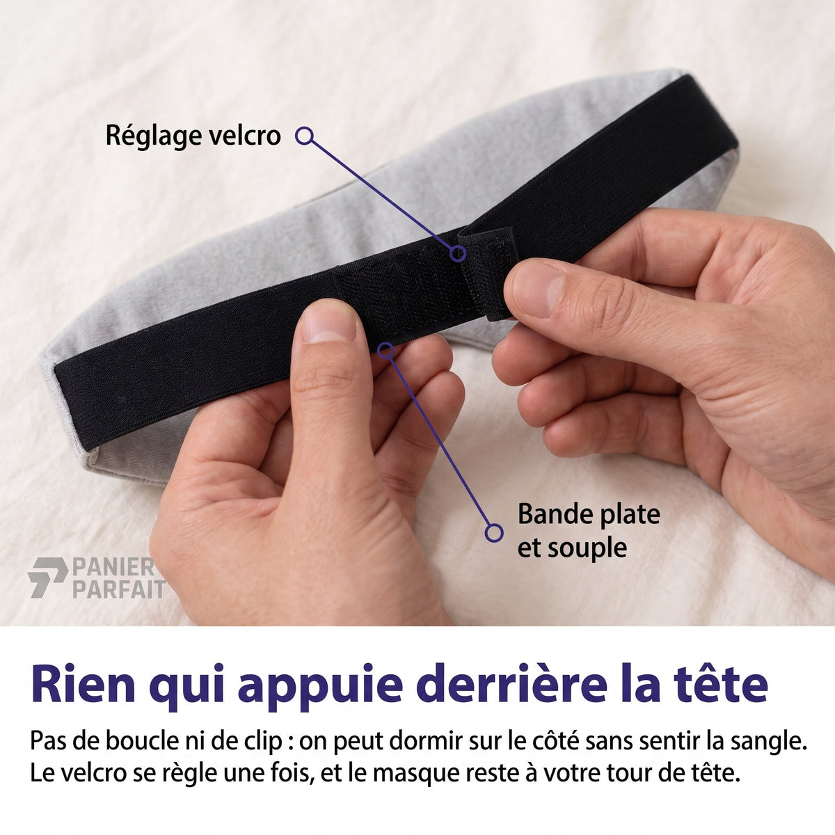 Masque de sommeil ajustable sans pression oculaire