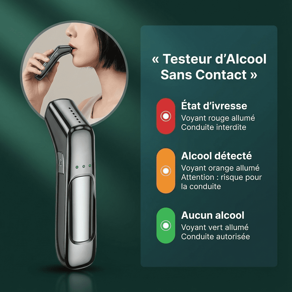 Alcotex™ – Alcoholímetro electrónico portátil de lectura rápida con pantalla LCD