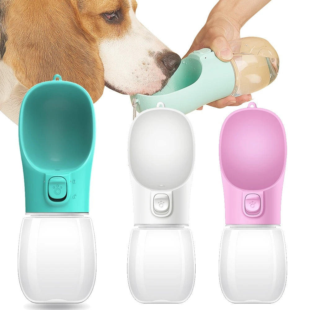 Bouteille d'eau portable pour chien avec distributeur intégré