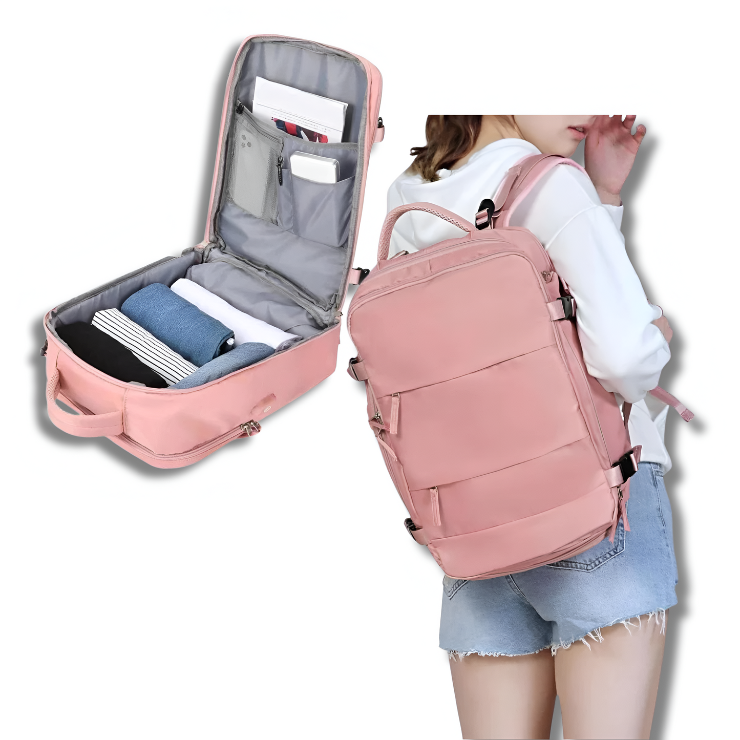 Bolsa de viaje práctica con puerto USB integrado