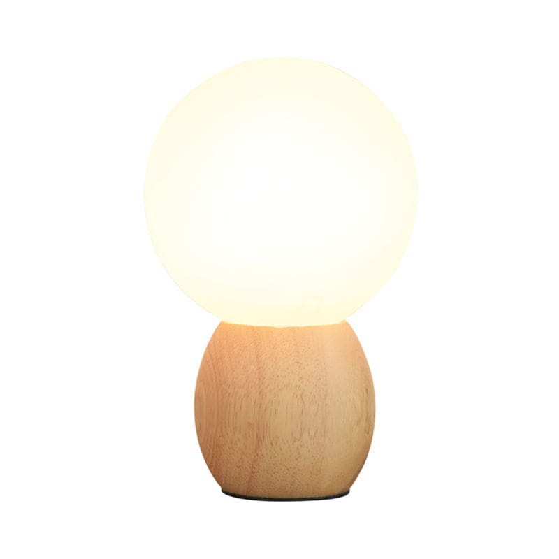 Lampe de nuit décorative à boules avec socle en bois