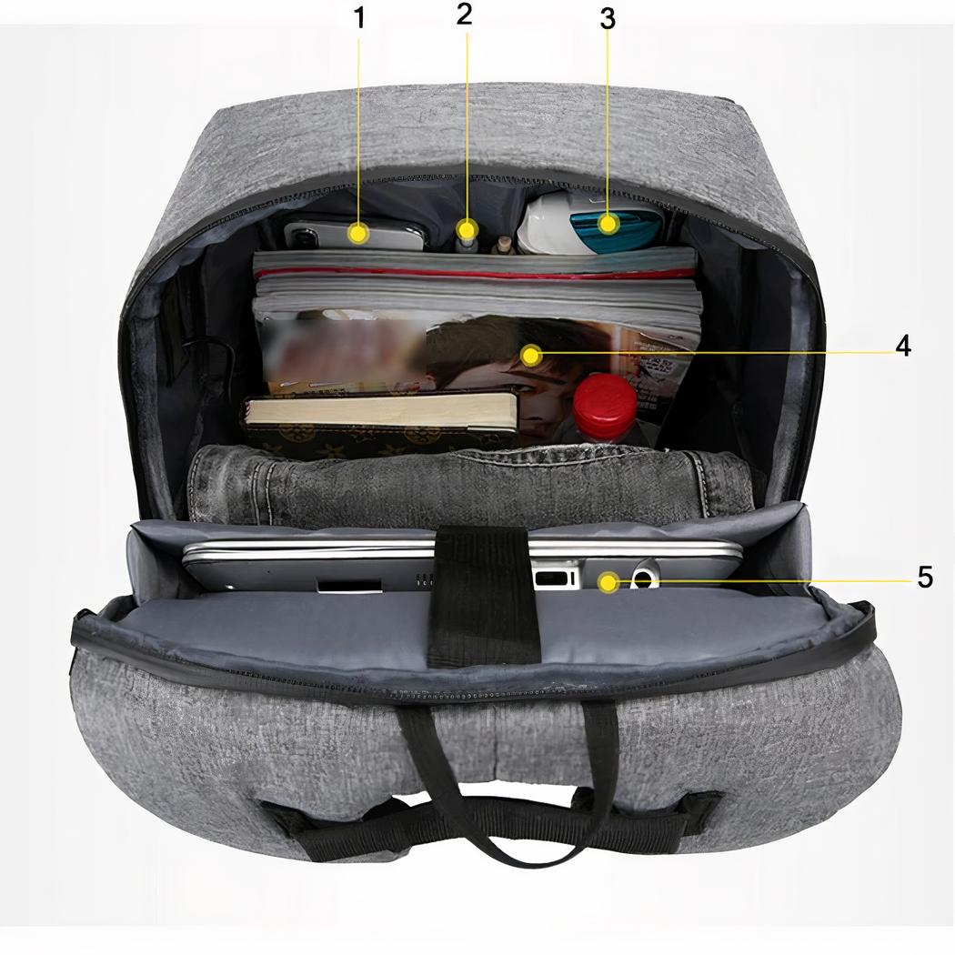 Sac à dos connecté avec chargeur USB et compartiment ordinateur