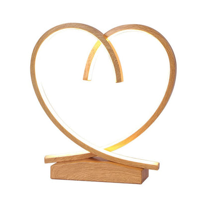 Table de nuit en bois massif design cœur romantique