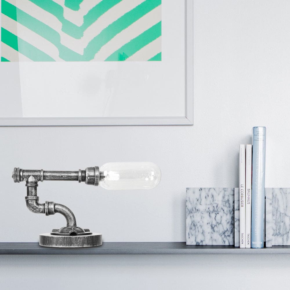 Lámpara de Mesa Elegante de Cristal Transparente con Pantalla Redonda