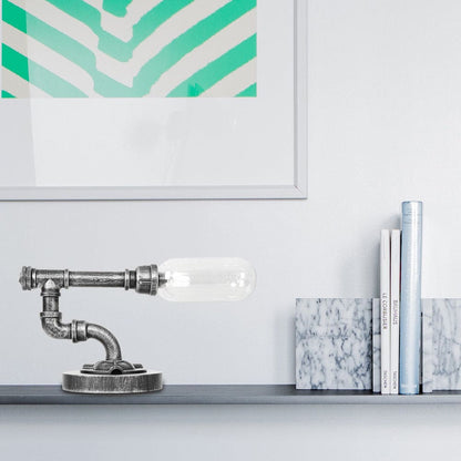 Lámpara de Mesa Elegante de Cristal Transparente con Pantalla Redonda