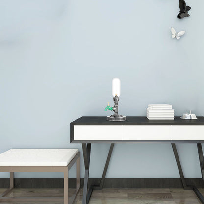 Lampe de table élégante en verre transparent avec abat-jour