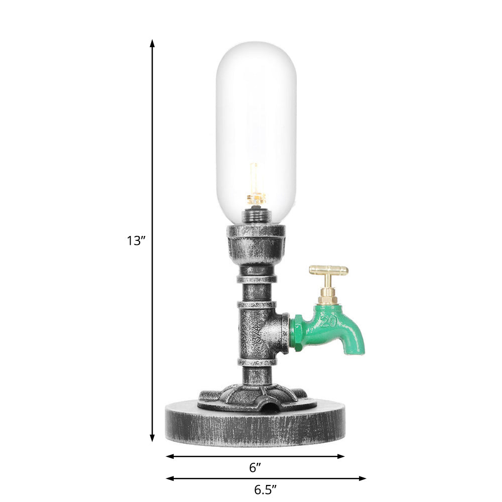 Lampe de table élégante en verre transparent avec abat-jour