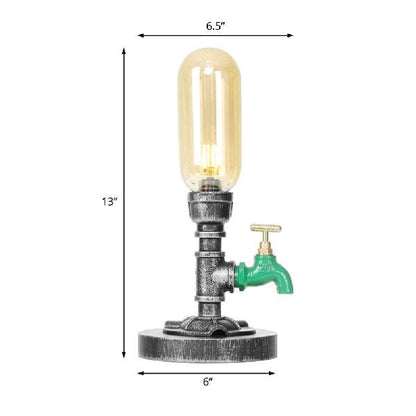 Lampe de table élégante en verre transparent avec abat-jour