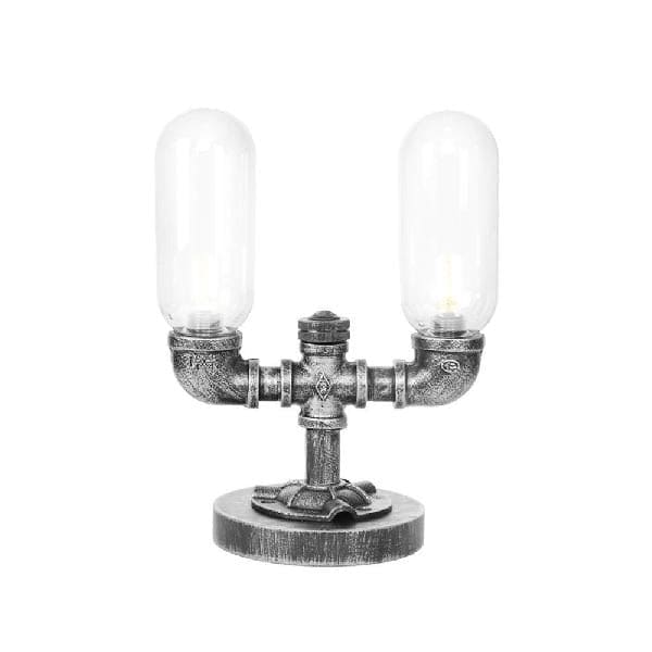Lampe de table élégante en verre transparent avec abat-jour