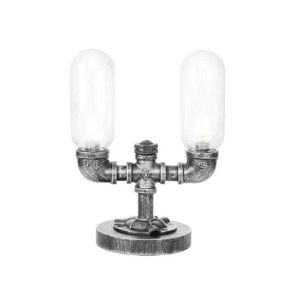 Lampe de table élégante en verre transparent avec abat-jour