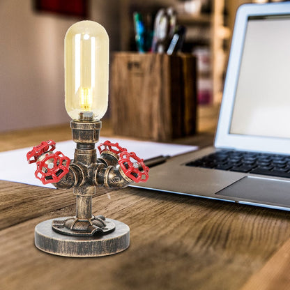 Lámpara de Mesa Elegante de Metal con Pantalla Industrial