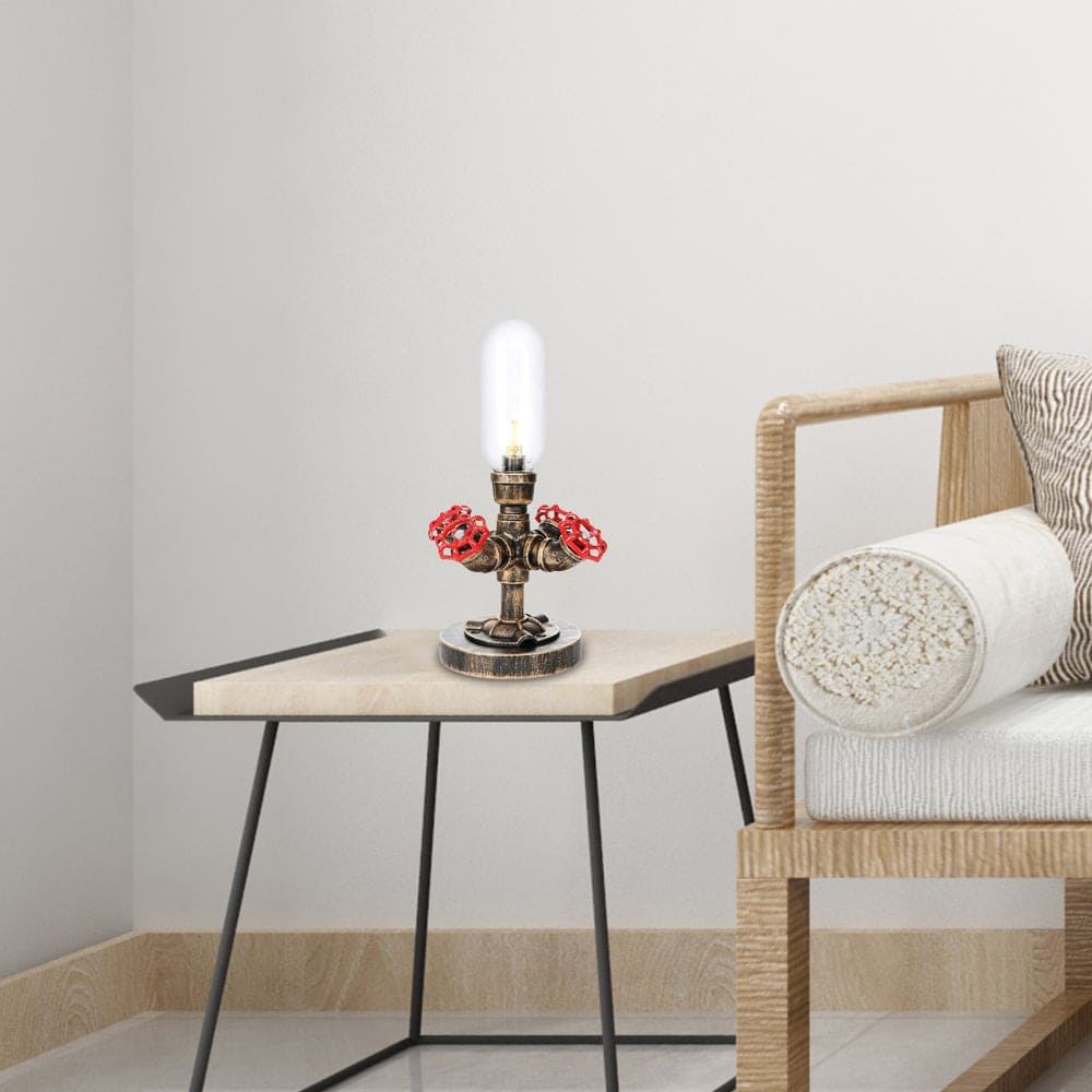 Lámpara de Mesa Elegante de Metal con Pantalla Industrial