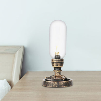 Lámpara de Mesa Elegante de Metal con Pantalla Industrial