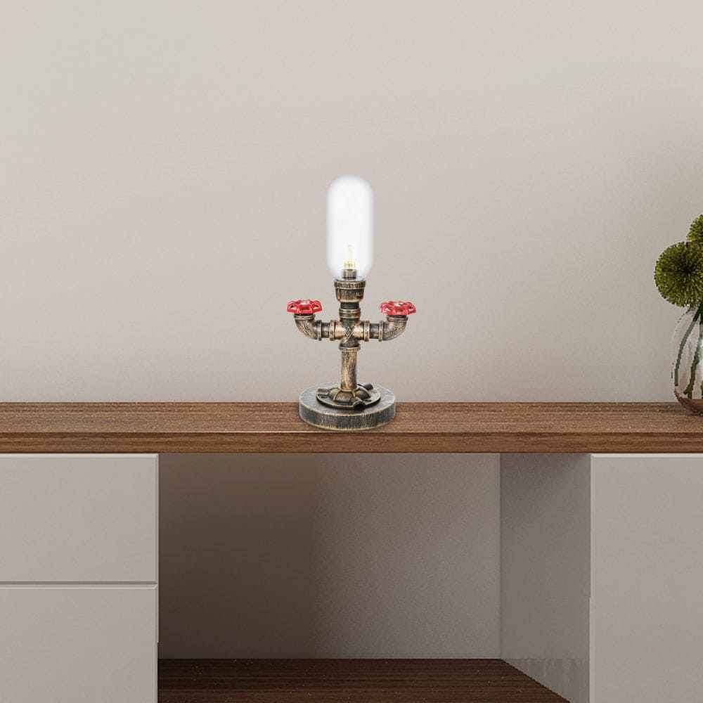 Lámpara de Mesa Elegante de Metal con Pantalla Industrial