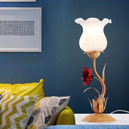 Lámpara de Mesa Decorativa con Flores para Dormitorio