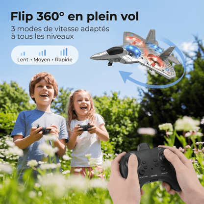 Avion télécommandé lumineux à LED pour enfants