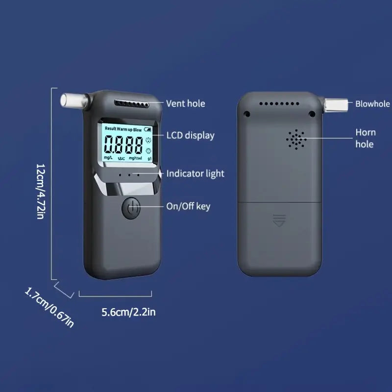 AlcoZen™ – Alcoholímetro Electrónico Portátil con Pantalla LCD Precisa