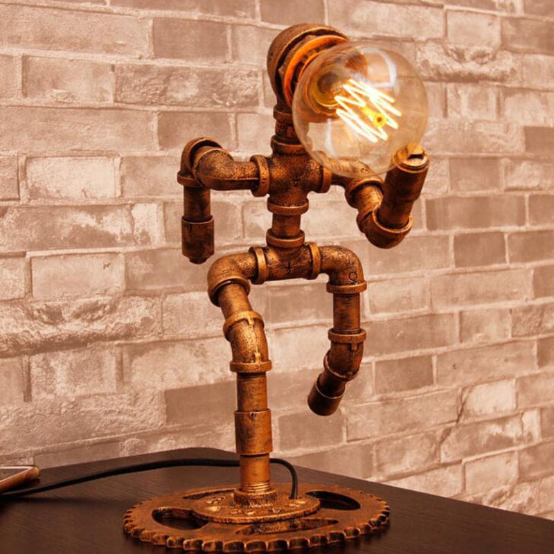 Lampe de table vintage en métal forme jogger