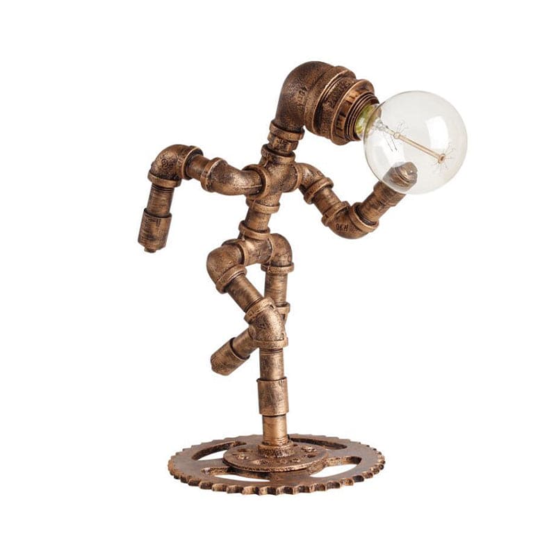 Lampe de table vintage en métal forme jogger