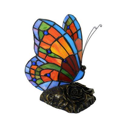 Lampe de table élégante avec abat-jour papillon et base en roses