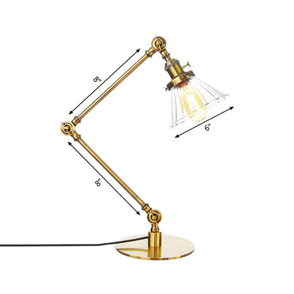 Lampe de table élégante en verre transparent conique