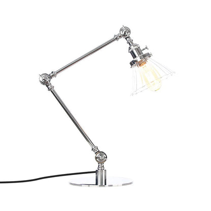 Lampe de table élégante en verre transparent conique