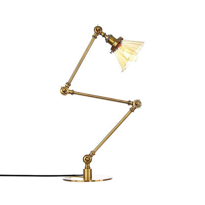 Lampe de table élégante en verre transparent conique