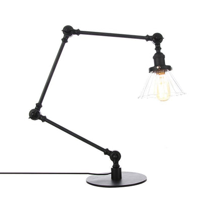 Lampe de table élégante en verre transparent conique