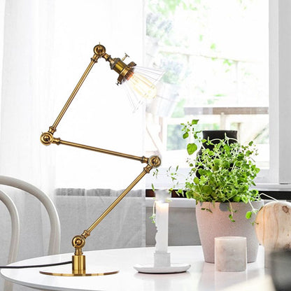 Lampe de table élégante en verre transparent conique