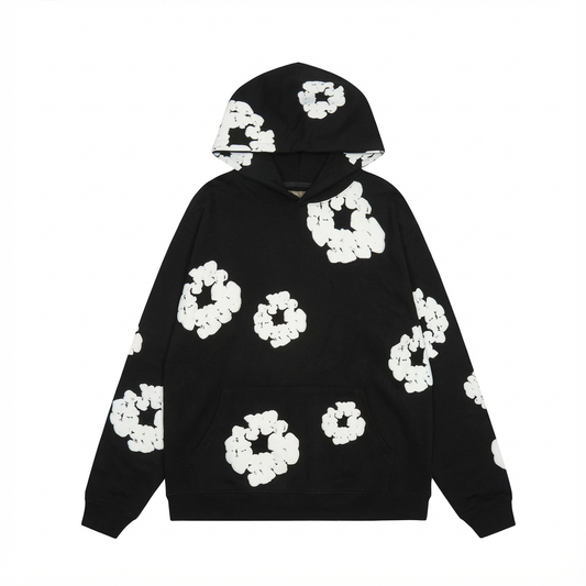 Sweat-shirt confortable à motif floral moderne
