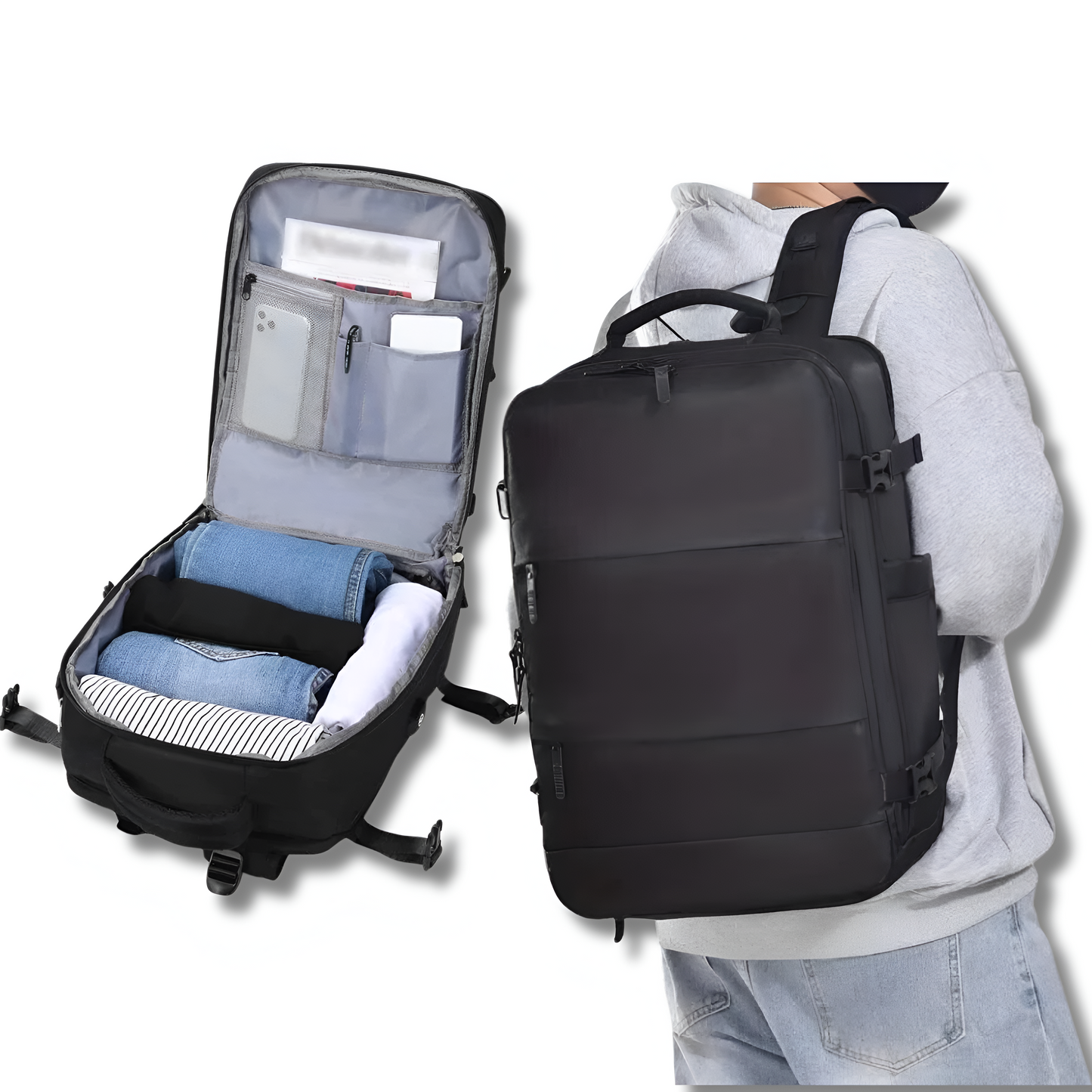 Bolsa de viaje práctica con puerto USB integrado