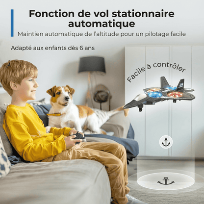 Avion télécommandé lumineux à LED pour enfants