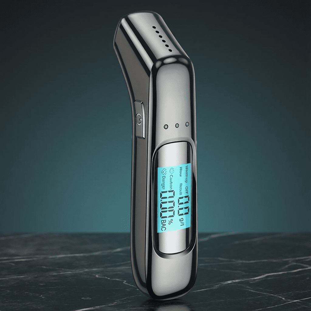 Alcotex™ – Alcoholímetro electrónico portátil de lectura rápida con pantalla LCD