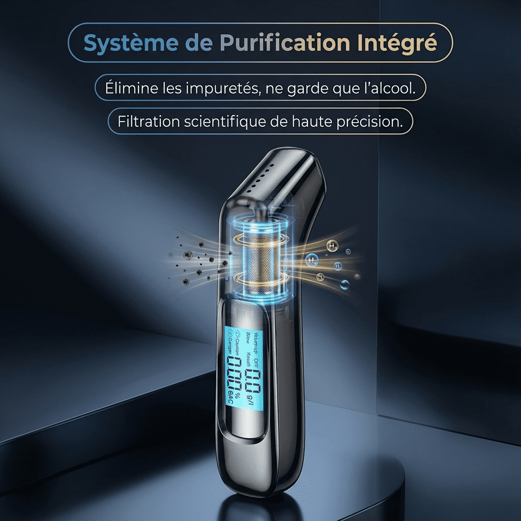 Alcotex™ – Alcoholímetro electrónico portátil de lectura rápida con pantalla LCD