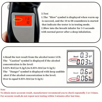 AlcoSense™ – Alcoholímetro digital electrónico portátil preciso y rápido