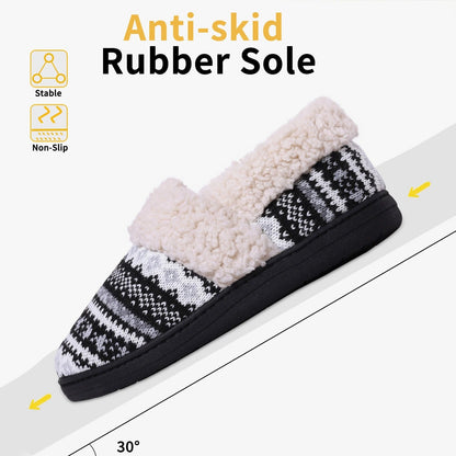 Pantoufles d’intérieur chaudes en tricot pelucheux hiver