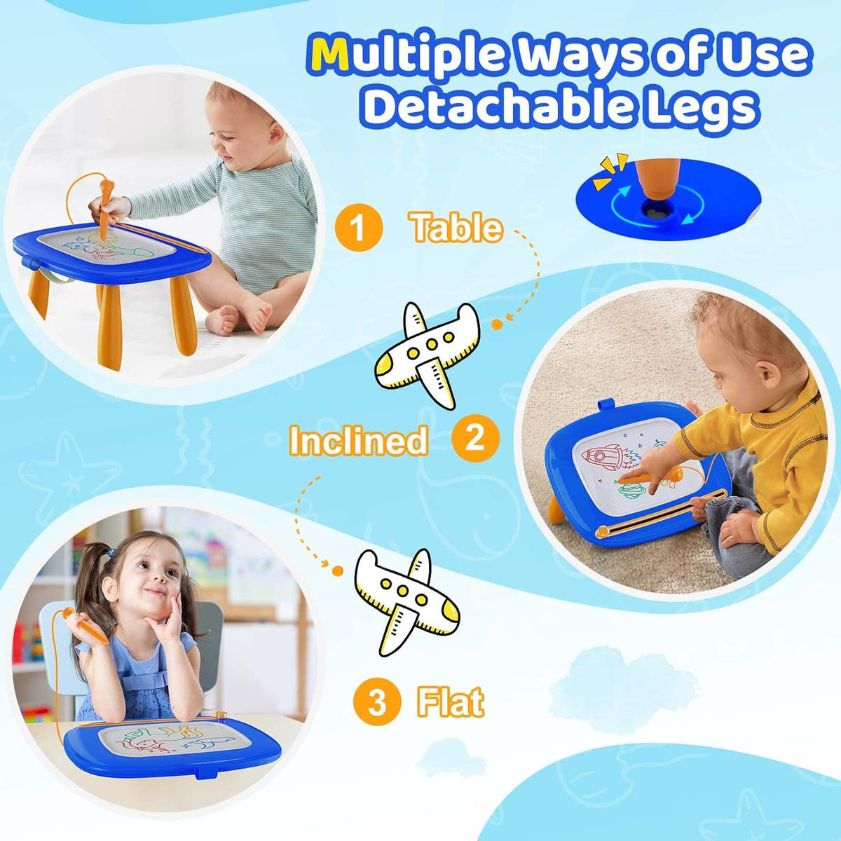 Tableau de dessin magnétique éducatif ardoise pour enfants