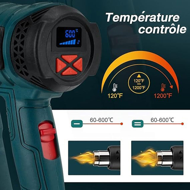 Décapeur thermique professionnel à température réglable 2000 W 600 °C