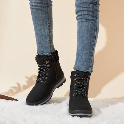 Bottes de combat doublées de fourrure isolantes