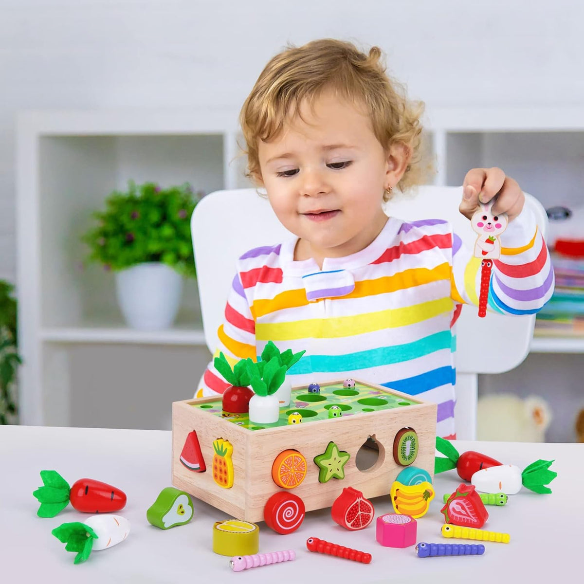 Jouet éducatif Montessori en bois de tri de formes