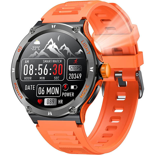Reloj inteligente deportivo para hombre, GPS, pantalla táctil con luz LED y brújula