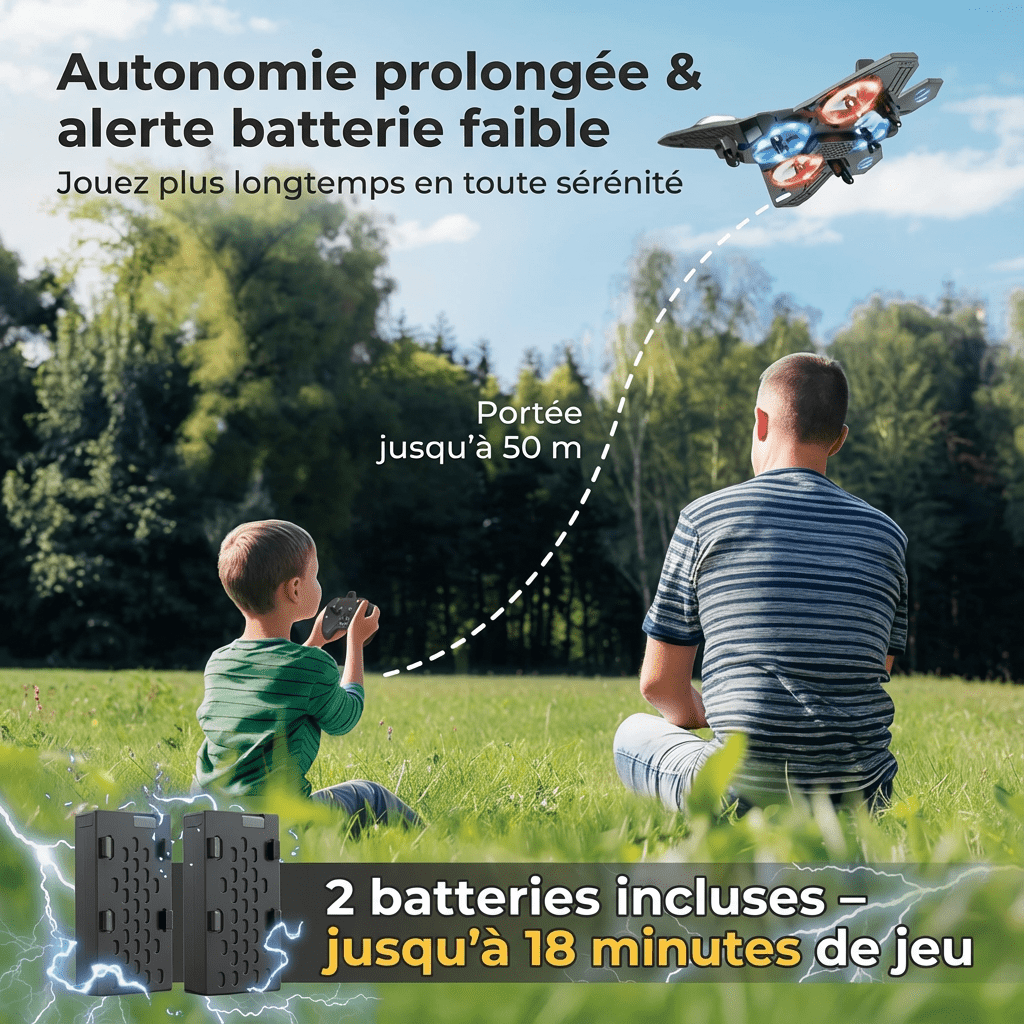 Avion télécommandé lumineux à LED pour enfants