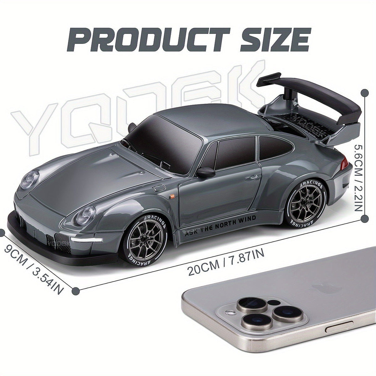 Voiture RC drift 4WD rechargeable 2,4 GHz à lumières LED