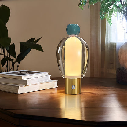 Lámpara de Escritorio Elegante de Cristal con LED Regulable